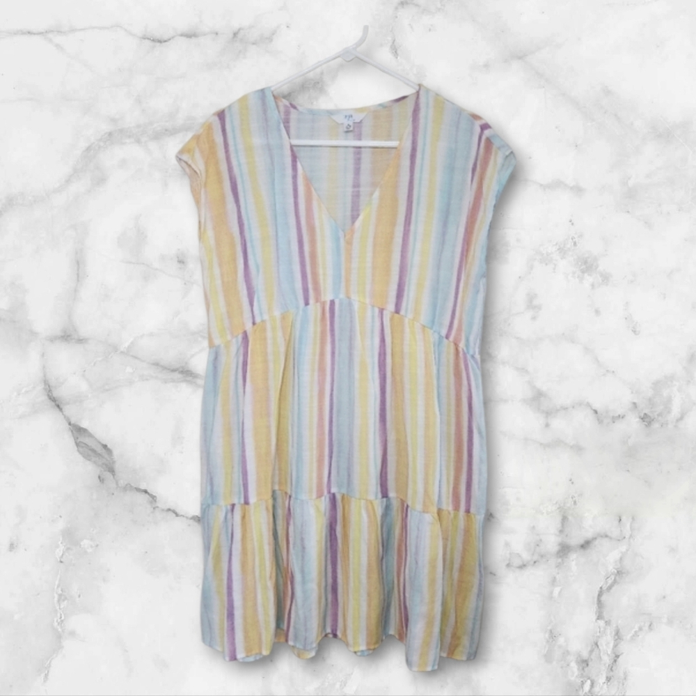 Women's Time & Tru Pastel Stripe Dress Sz Small 4/6